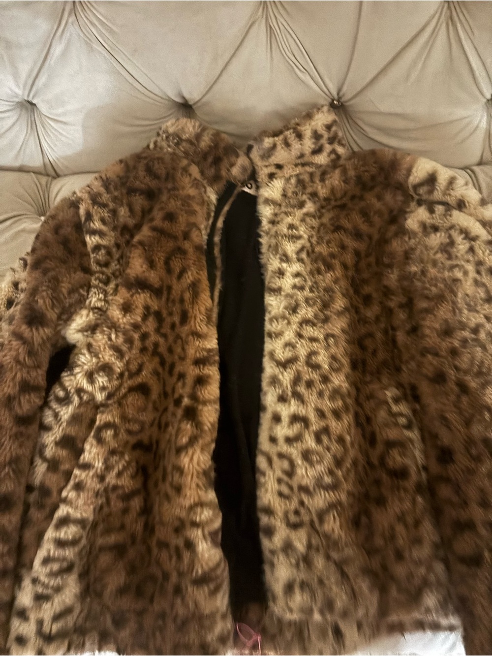 SO Leopard Print Teddy Jacket in Brown